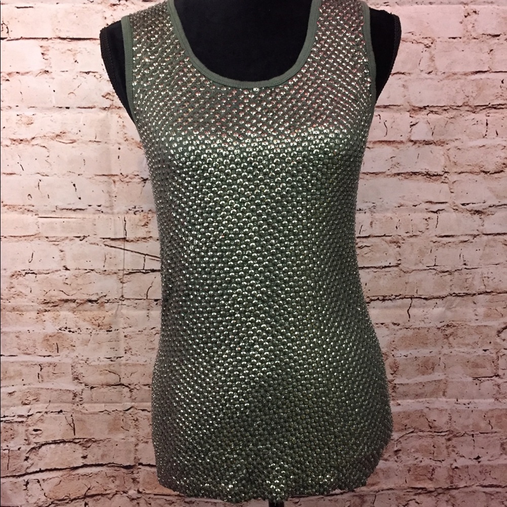 Ambre Babzoe  Lana Sequin Top Size 38 Green